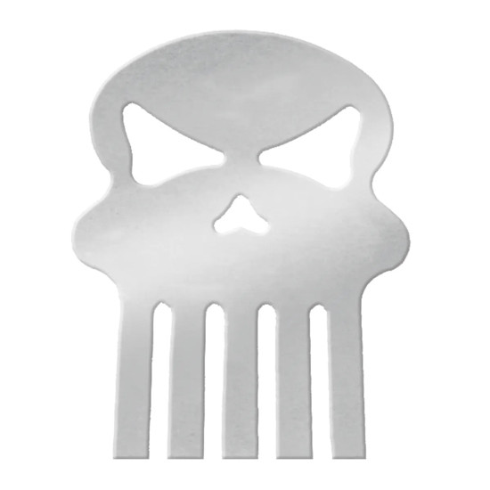 Small Chrome Steel Skull Cutout - Stud Mount