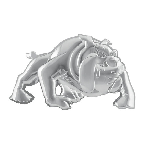 Chrome Plastic Bull Dog Accent W/ Stud - Left Facing