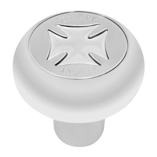 Chrome Aluminum Screw-In Trailer Knob W/ Silver Iron Cross