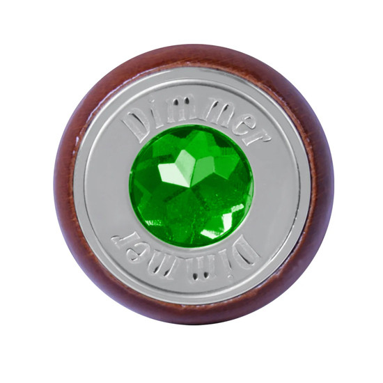 Chrome Dimmer Dash Knob W/ Green Jewel
