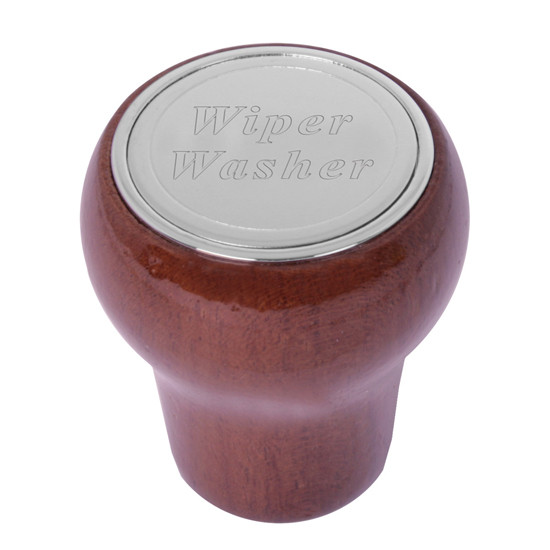 Rose Wood Wiper / Washer Dash Knob W/ SS Plate