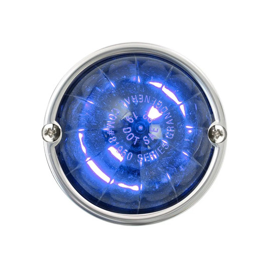 Classic Watermelon Surface Mount LED Light - Blue LED / Smoke Lens
