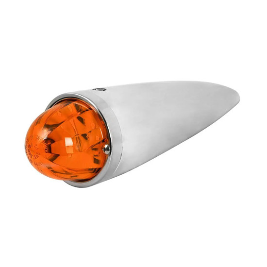 Classic Watermelon LED Cab Light with Chrome Housing - Amber LED / Amber Lens