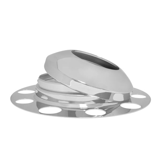 Chrome Front Axle Cover W/ Hubdometer For Pilot Wheel With 10 Holes