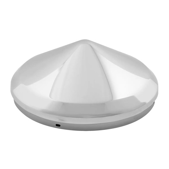 Chrome Cone Front Hubcap 7/16 Inch Lip, No Notches