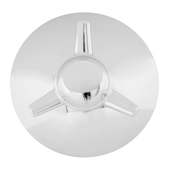 Universal Chrome Front Wing Spinner Hubcap, Straight, 7/16 Inch Lip, Driver Side