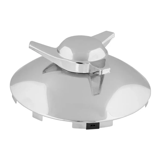 Universal Chrome Front Wing Spinner Hubcap, Straight, 7/16 Inch Lip, Passenger Side