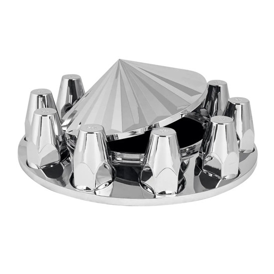 Chrome Abs Front Axle Cover Axis W/Screw-On 33MM Nut Covers