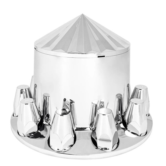 Chrome Rear Axle Cover Axis W/Push-On 33MM Nut Covers