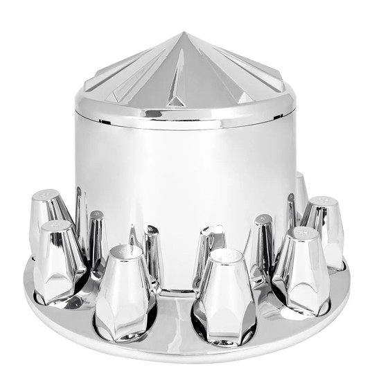 Chrome Abs Rear Axle Cover Spoke W/Screw-On 33MM Nut Covers