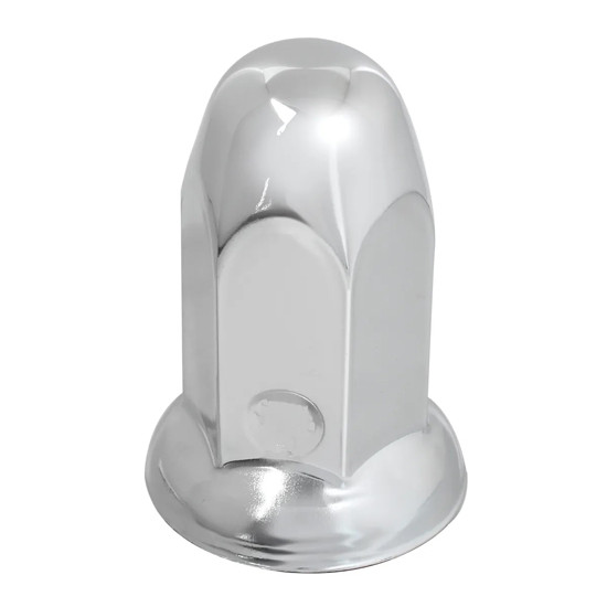 33MM X 3 Inch Chrome Steel Bullet Style Push-On Nut Covers With Flange -10 Pack