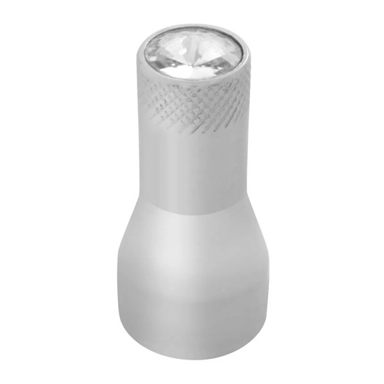 1 Inch Chrome Aluminum Valve Stem Cover With Clear Jewel For Steel Stem