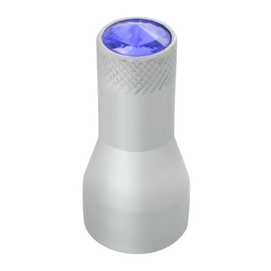 1 Inch Chrome Aluminum Valve Stem Cover With Blue Jewel For Steel Stem