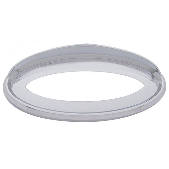 Chrome-Plated Oval Hood Logo Emblem Bezel W/ Visor For Peterbilt