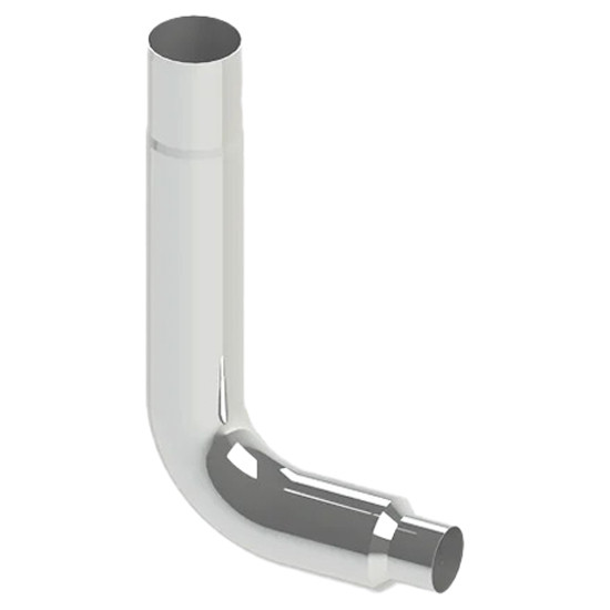 9 Inch Chrome Elite Long Drop 90 Degree Elbow By Lincoln Chrome For Peterbilt 378, 379, 389 Glider