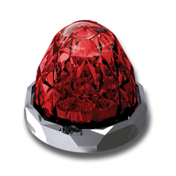 Roadworks Full Size Jewel Style Watermelon Switch Hero Marker Light - White & Red LED / Clear Lens