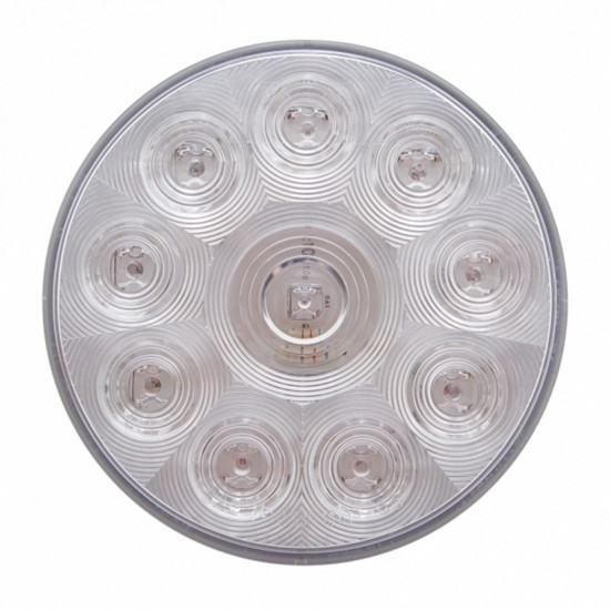 4 Inch Round 10 Diode Stop / Turn / Tail Light - Red LED / Clear Lens