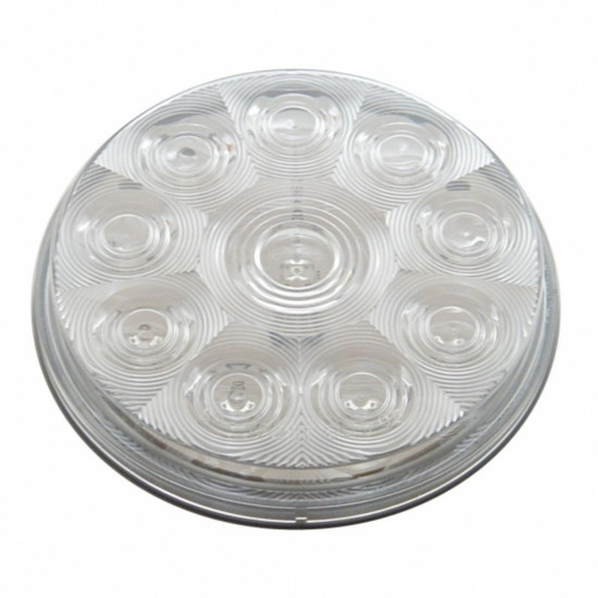 4 Inch Round 10 Diode Stop / Turn / Tail Light - Red LED / Clear Lens
