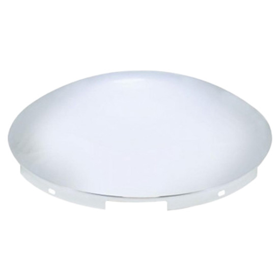Stainless Steel Steer Axle Dome Hubcap With 7/16 Inch Lip, 5 Even Notches