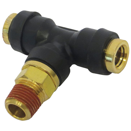 Push Lock Connect Swivel Male Branch Tee DOT 1/4 X 1/8 Inch