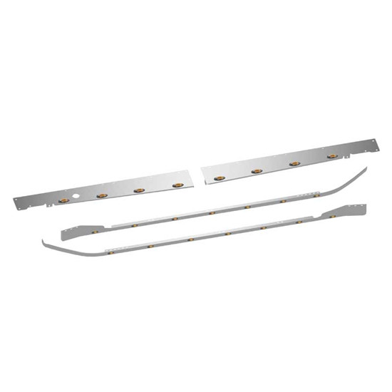 63 Inch SS Cab Sleeper Panels With Fltaline LED Lights For Peterbilt 384, 386