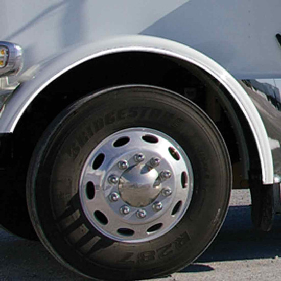 SS Front Side Fender Trim - Pair For Peterbilt 386