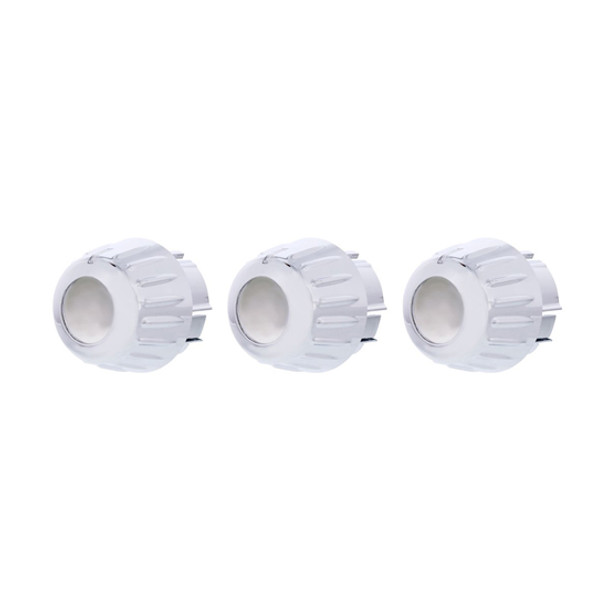 Chrome Outer AC Control Knobs - 3 Pack For Kenworth C500, T660, T800, W900