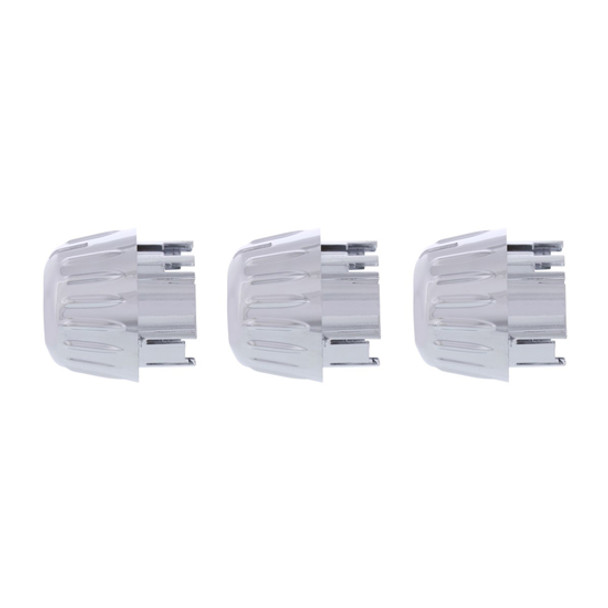 Chrome Outer AC Control Knobs - 3 Pack For Kenworth C500, T660, T800, W900