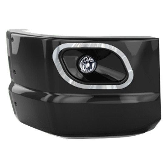 Hybrid A.R.E. Bumper Passenger Side Composite End With Standard Fog Light Hole For Kenworth T680, Peterbilt 579