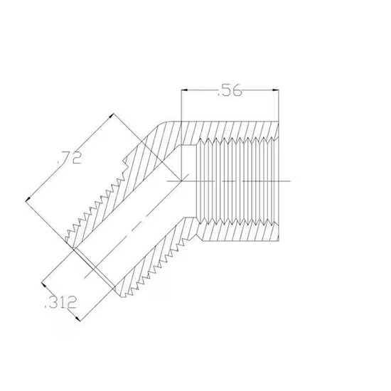Brass Street Elbow 45 Degree- 1/4 Inch