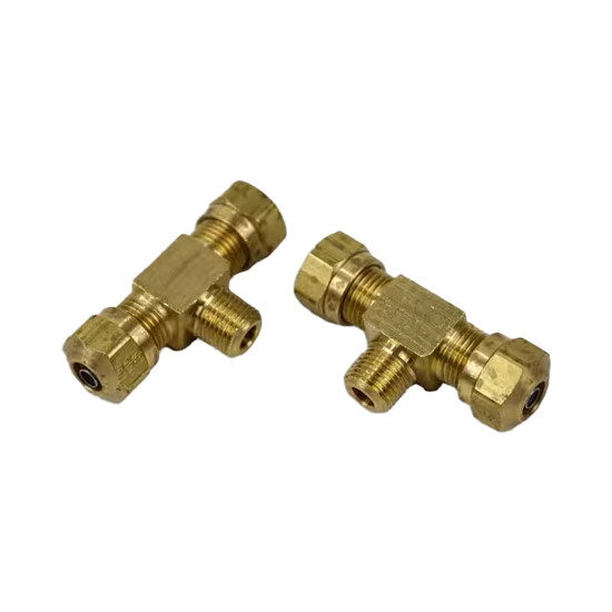 Brass Branch Tee Male 1/4 X 1/8 Inch For Nylon Tubing