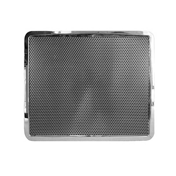 Polished SS Grille Insert With Round Hole Pattern, 14 Gauge For Peterbilt 359, 379 Extended Hood