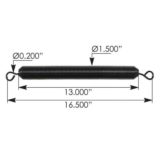 Peterbilt 359 Black Hood Spring 12.5 Inch - Replaces 13-02495 1967 - 1987 By BESTfit