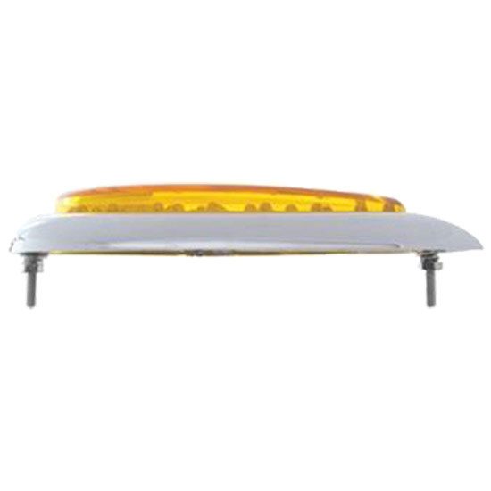 39 LED Stop, Tail, Turn Tear Drop Light W/ Bezel - Amber LED/ Amber Lens