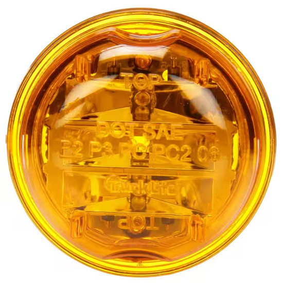 2 Inch High Profile Round Marker / Clearance Light, 8 Diode  - Amber LED / Amber Lens