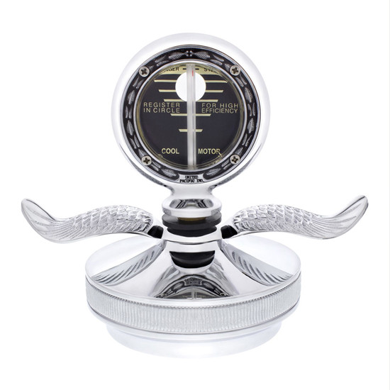Chrome Boyce Motometer Hood Ornament With Base - 4 State Trucks