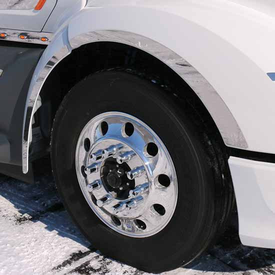 430 Stainless Steel 4-Piece Fender Trims For Peterbilt 579