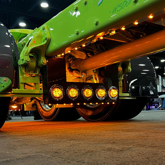 33 X 16 Inch Paintable SS Front Drive Axle Filler Panel With 5 Rnd 4 Inch, Back 4 Rnd 4 Inch, & 11 3/4 Inch Light Holes