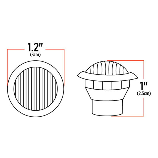 3/4 Inch Mini Button Clearance  Marker Light 2 Wire - Amber LED / Amber Lens