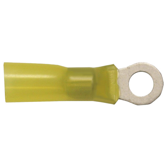 12-10 Gauge Yellow Heat Shrink Ring Terminals Size 10 - 50 Piece