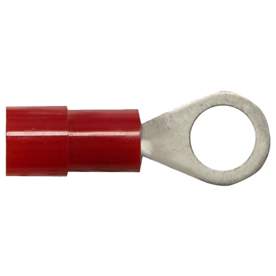 22-16 Gauge Red Nylon Ring Terminals, Size 10 Stud