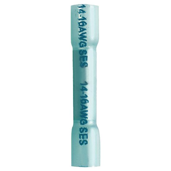 16-14 Gauge Blue Heat Shrink Butt Connector - 25 Piece