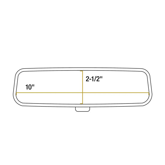 10 Inch Interior Rear View Mirror, Stick On