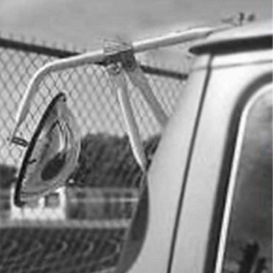 Safety Cross-View Bracket Mirror Assembly Steel Coated White