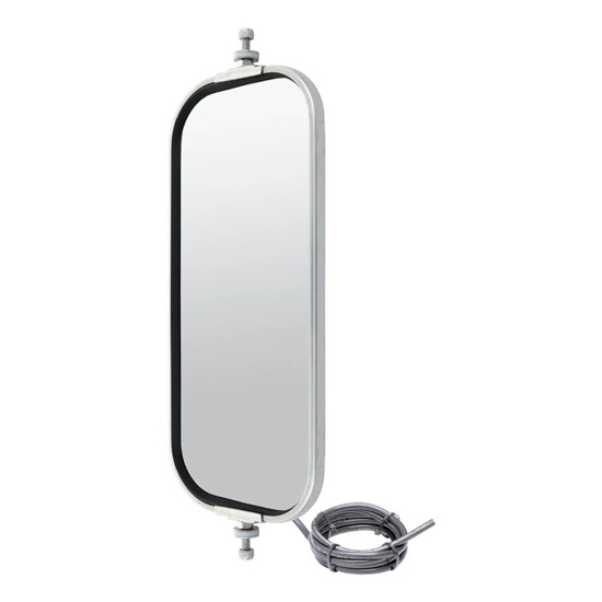 West Coast Mirror Head - Heated 7 X 16 Inch Stainless W/ GM Plug Harness For GMC