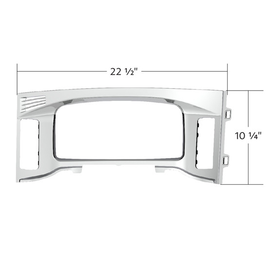 Chrome Center Dash Instrument Bezel A22-73782-000 For Freightliner Cascadia 2018 - 2023