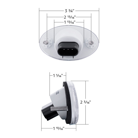 3.75 Inch 4 Diode Fender Turn Signal Light - Amber LED / Clear Lens A06-40131-000, 1220-0000 For Freightliner M2