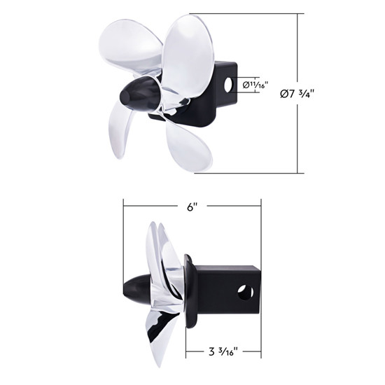 Spinning Propeller Hitch Cover for 2x2 Inch Trailer Receivers