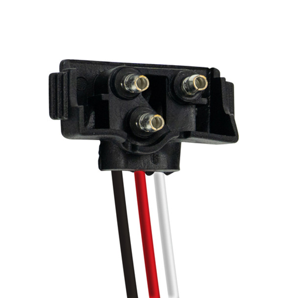 3 Wire Pigtail With 3 Prong Right Angle Plug - 12 Inch Lead - 50 Pcs