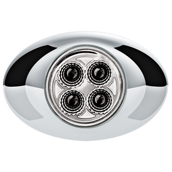 Double Fury Mini Oval Light - Amber To Red LED / Clear Lens